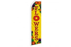 Flowers Superknit Polyester Swooper Flag Size 11.5ft by 2.5ft