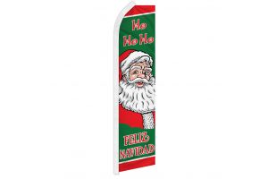 Feliz Navidad Santa Superknit Polyester Swooper Flag Size 11.5ft by 2.5ft