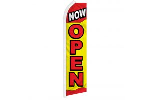 Now Open (Red & Yellow) Super Flag