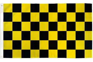 Yellow & Black Checkered Flag 2x3ft Poly