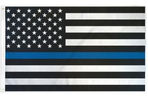 Thin Blue Line USA Printed Polyester Flag 2ft by 3ft