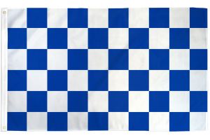 Blue & White Checkered Flag 2x3ft Poly