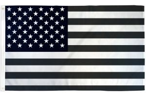 Black & White USA Flag 3x5ft Poly