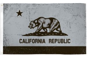 California (Gray & Black) Flag 3x5ft Poly
