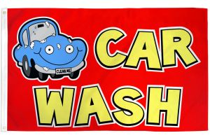 Car Wash (Red) Flag 3x5ft Poly