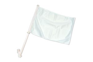 White Solid Color Double-Sided Car Flag