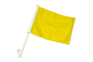 Yellow Solid Color Double-Sided Car Flag