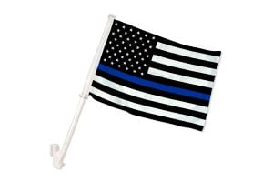 Thin Blue Line USA Double-Sided Car Flag