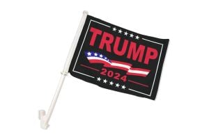 Trump 2024 (Black) Double-Sided Car Flag