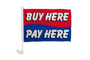 Buy Here Pay Here Single-Sided Car Flag