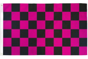Pink & Black Checkered Flag 2x3ft Poly