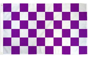 Purple & White Checkered Flag 3x5ft Poly