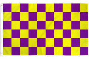 Purple & Yellow Checkered Flag 3x5ft Poly