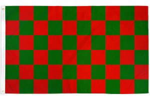 Red & Green Checkered Flag 3x5ft Poly