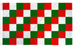 Red, Green & White Checkered Flag 3x5ft Poly