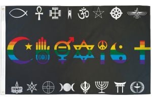 Coexist Rainbow Flag 3x5ft Poly