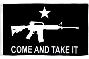 Come and Take It (Rifle) Black Flag 3x5ft Poly