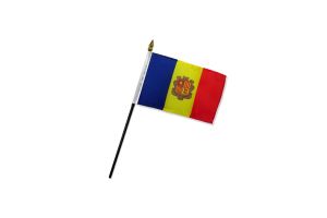 Andorra 4x6in Stick Flag