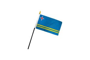 Aruba 4x6in Stick Flag