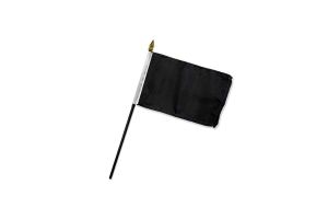 Black Solid Color 4x6in Stick Flag