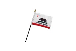 California 4x6in Stick Flag