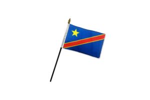 Congo Democratic Republic 4x6in Stick Flag
