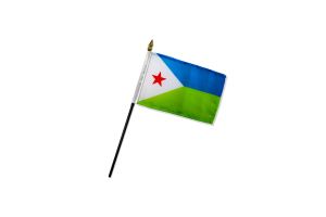 Djibouti 4x6in Stick Flag