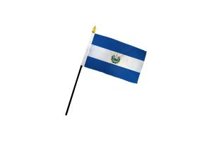 El Salvador 4x6in Stick Flag