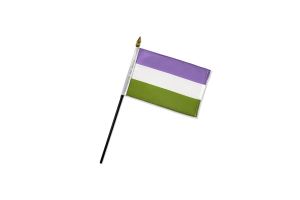Genderqueer 4x6in Stick Flag