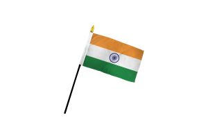 India 4x6in Stick Flag