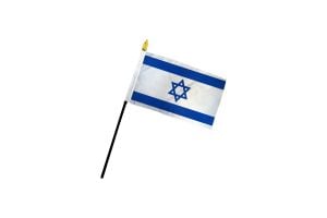 Israel 4x6in Stick Flag