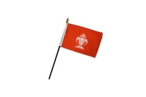 Laos (Old) 4x6in Stick Flag
