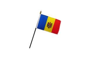 Moldova 4x6in Stick Flag