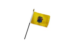New Jersey 4x6in Stick Flag