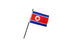 North Korea 4x6in Stick Flag