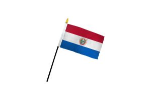 Paraguay 4x6in Stick Flag