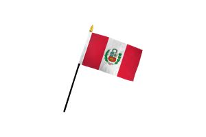 Peru 4x6in Stick Flag