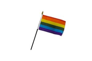 Rainbow 4x6in Stick Flag