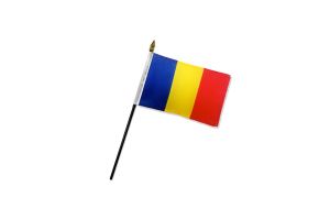 Romania 4x6in Stick Flag