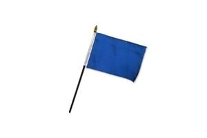 Royal Blue Solid Color Stick Flag 4in by 6in on 10in Black Plastic Stick