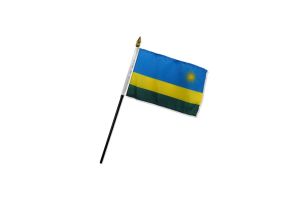 Rwanda 4x6in Stick Flag