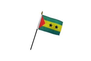 Sao Tome & Principe 4x6in Stick Flag