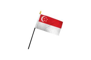 Singapore 4x6in Stick Flag