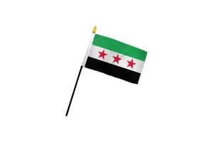 Syrian (Republic) 4x6in Stick Flag