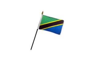 Tanzania 4x6in Stick Flag