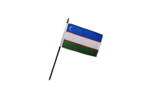 Uzbekistan 4x6in Stick Flag