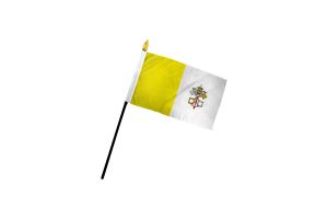 Vatican City 4x6in Stick Flag