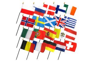 (4x6in) Set of 20 European Stick Flags