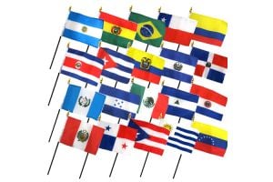 (4x6in) Set of 20 Latin American Stick Flags