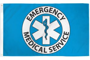 Emergency Medical Service Flag 3x5ft Poly